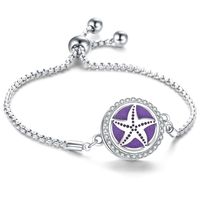 Arbre de vie en acier inoxydable évider le bracelet diffuseur de parfum peut ouvrir le bracelet d'huile essentielle bracelet en alliage de taille réglable