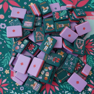 Custom Design 4 Players <b>Entertainment</b> Game Green American Acrylic Mah Jongg Nutcracker Mahjong Tiles Set - Product Image 4
