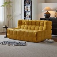 Fauteuil moderne minimaliste en velours, une place, garni d'éponge, pour salon, chambre, balcon, emballage compressé enroulé, tissage gaufré