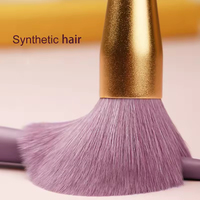 Ensemble de 9 pinceaux de maquillage professionnels de luxe de haute qualité, en poils synthétiques violets, avec manche en bois, étiquette privée, pour les voyages