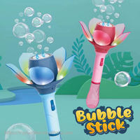 Machine à Bulles EPT Fleur de Savon Magique pour Fille Lotus Baguette à Bulles Électrique avec Lumière et 110Ml d'Eau