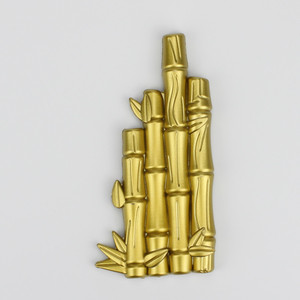 Golden Bamboo Cake Topper Plastic Reusable Birthday Decoration Ornament Rectangle Shape - Product Image 1