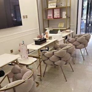 Sgabello da Toeletta di Lusso per Camera da Letto Ragazza con Sedia da Trucco con Schienale Sedia per Unghie Moderna Popolare su Internet e Instagram - Product Image 3