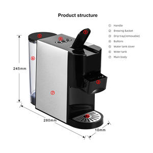 เครื่องชงกาแฟคุณภาพสูง สแตนเลสสตีล เครื่องชงกาแฟเอสเพรสโซ แบบตั้งโปรแกรมได้ พกพาสะดวก ใช้ได้กับหลายแคปซูล - Product Image 4