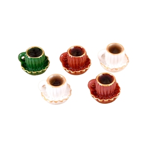 แก้วกาแฟจิ๋วเรซิ่นแบบแบนสำหรับตกแต่ง งานศิลปะเพ้นท์มือ สำหรับ DIY บ้านตุ๊กตา เครื่องดื่มจิ๋ว กาวครีม ติดโทรศัพท์ - Product Image 3