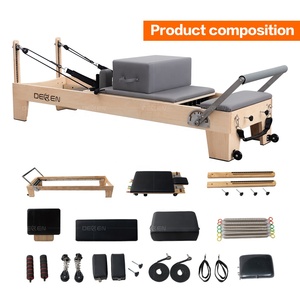 Offerta Speciale: Reformer Pilates Multifunzionale Personalizzato in Legno di Quercia/Acero/Gomma, per Fitness Domestico e Yoga, Modello <span class=keywords><strong>Deren</strong></span> DR-H88, 150kg - Product Image 5