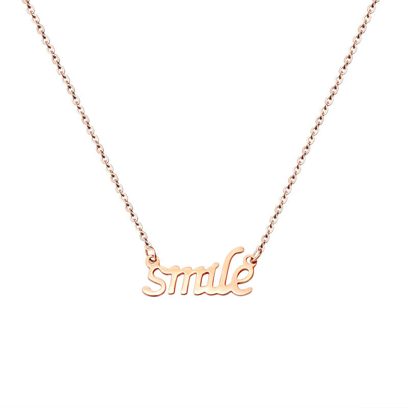 Echtzeit Collana Love Letters Con Ciondolo Lettera - Acciaio Inossidabile Impermeabile, Regalo Donna - 3
