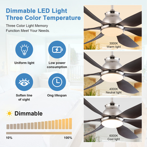 Hiện đại quạt trần với LED <span class=keywords><strong>Light</strong></span> DC động cơ cao luồng không khí từ xa cho phòng khách phòng ngủ quạt trần - Product Image 2