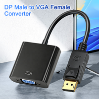Adaptateur DP vers VGA, Mâle vers Femelle 1080P (DP) Source vers Affichage VGA pour Ordinateur, Projecteur, Moniteur