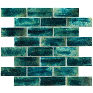 Foshan Manufacturer Blue Glass Tiles For Kitchen Wall Decor