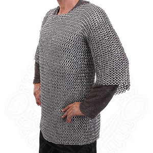 Armure médiévale de haute qualité en acier doux, demi-mannequin à manches courtes, rivetée à plat avec rondelles plates, pour cosplay - Product Image 2