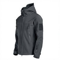 Veste à capuche noire pour homme, imperméable, en polyester épais, style vêtements de travail, fermeture éclair, coupe classique, pour l'hiver