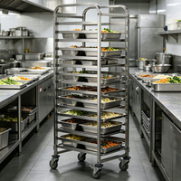 Chariot de boulangerie mobile pliable à 15 niveaux en acier inoxydable pour la cuisson et le refroidissement
