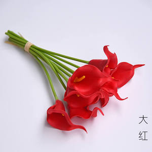 Fleurs artificielles de lys blancs en PU de haute qualité, toucher réaliste, pour la décoration de mariage, la fête des mères, Thanksgiving - Product Image 3