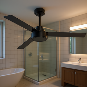 Ventilador de Techo de 52 Pulgadas con Motor de Corriente Continua, 3 Aspas, Flujo de Aire Reversible, Tipo de Enchufe Estadounidense, para Uso en Baños - Product Image 2
