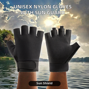 Gants de pêche noirs sans doigts, antidérapants, pour l'entraînement, le cyclisme, la gym et les activités de plein air - Product Image 4