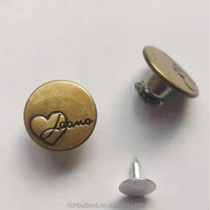 China Customized <strong>Snap</strong> <strong>Button</strong> Manufacture Vintage Metal Jeans <strong>Buttons</strong> and Rivets with logo <strong>Button</strong> for Clothes - Product Image 5