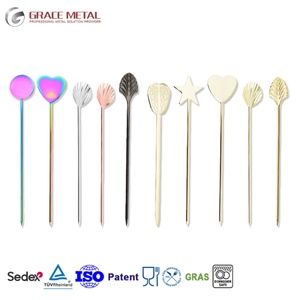 Envío Rápido, Palillos de Acero Inoxidable para Fiestas, Palillos para Frutas, Agitadores para Bebidas, Mezcladores, Palillos Personalizados para Cócteles Martini - Product Image 1