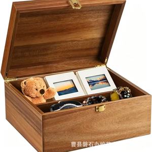 Wooden Jewelry Organizer <b>Box</b> 3-6L Flip Top Desktop <b>Storage</b> For Watches Rings Glasses <b>Photo</b> Souvenirs - Product Image 5