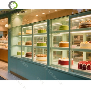 Customized Premium Espositori da forno in vetro LED-Lit in legno per pasticcerie su misura Premium panificio - Product Image 2