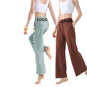 Leggings de yoga pour femmes, taille XL+, taille haute, longueur cheville, respirants, séchage rapide, motif uni, antistatiques, 220g, coupe ample, style cloche - Product Image 1
