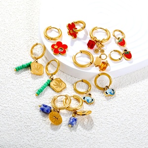 Red Chili Pepper Hoop Earrings - Cute Enamel Dangle Huggie Earrings For Women
