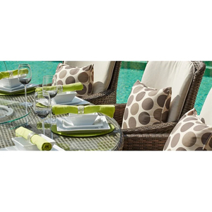 Kustom kualitas tinggi rotan <span class=keywords><strong>8</strong></span> + <span class=keywords><strong>1</strong></span> taman tahan air luar ruangan set mebel teras meja dan kursi - Product Image 4