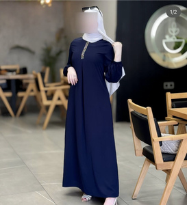 Dubai Hồi Giáo Quần Áo Cho Phụ Nữ khiêm tốn Màu Đen Abaya Với Hijab Kaftan Truyền Thống Hồi Giáo Ăn Mặc Từ <span class=keywords><strong>Jakarta</strong></span> - Product Image 3