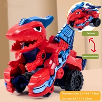 Coche de Carreras Transformable en Dinosaurio, Modelo de Vehículo de Ensamblaje, Juguetes de Dinosaurios 2 en 1, Camioneta Monstruo Transformable
