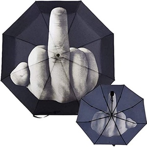 Sunny Kinte SK-095 Manual Open Close Middle Finger Folding Modern Straight Umbrella Business Gifts Black Metal <b>Frame</b> <b>Plastic</b> - Product Image 2