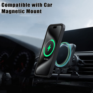 Coque de Téléphone Transparente Double Face à Protection Intégrale 360 pour <span class=keywords><strong>iPhone</strong></span> <span class=keywords><strong>11</strong></span> 12 13 14 15 Pro Max, Compatible Charge Sans Fil et Support Voiture Magnétique - Product Image 3
