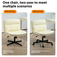 Table et chaise de bureau réglables en hauteur, élégantes, sans accoudoirs, pour la chambre à coucher, le maquillage, les jambes croisées, avec roulettes