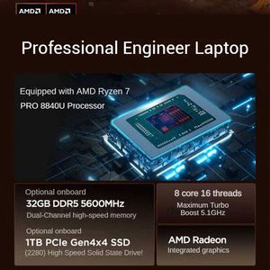 แล็ปท็อป ThinkPad วิศวกรเลโนโว T14 AMD Ryzen R7โปร8840U 16GB 512GB หน้าจอ14นิ้ว IPS FHD แล็ปท็อปธุรกิจ - Product Image 2