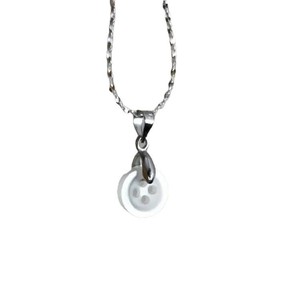White Shell Button Necklace For Women Clavicle Chain Gift Jewelry Round Geometric Design XL-097 - Product Image 5