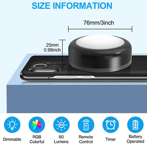 RGBW <span class=keywords><strong>LED</strong></span> Puck gece işıkları Modern uzaktan kumanda dim dolap ışığı pil kumandalı kablosuz itme lambası hareket sensörü - Product Image 5