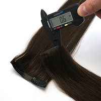 Extensiones de Cabello Humano con Clip, 100% Virgen Remy, Doble Trama, Puntas Gruesas, Liso Natural