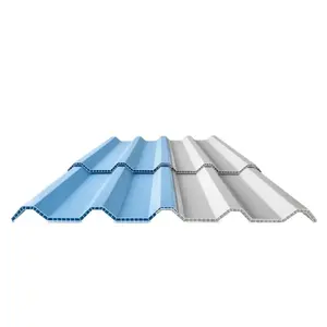 Building Materials Factory Price Heat Insulation 10mm PVC Hollow Roof Sheet Hot Sale ASA Anti-UV PVC Hollow Roof Tile for House