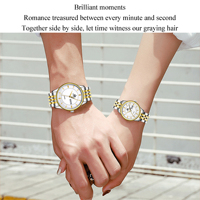 Montre à quartz pour couple, style 1929, bracelet en acier inoxydable, montre-bracelet pour amoureux, étanche, sportive, analogique à aiguilles, Reloj, pour le bonheur des partenaires