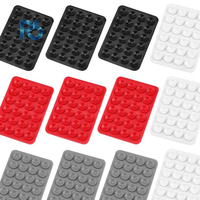 Lot de 24 ventouses de téléphone en silicone double face, multifonctionnelles, carrées, auto-adhésives, motif bonbons personnalisé, portables pour bureau