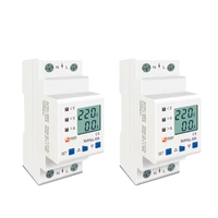 Disjoncteurs miniatures réglables 63A 80A 110V 230V à montage en surface, bipolaires, 6kA, avec protection contre les sous-tensions et limitation de courant inclus
