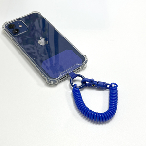 スプリングコイル付き盗難防止携帯電話チップキーホルダー金属クリップと接続パッチ付き紛失防止スプリングロープ携帯電話ストラップ - Product Image 1
