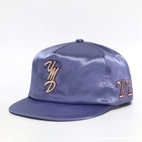 Casquettes Snapback 5 Panneaux en Satin Violet Personnalisées avec Logo Brodé en 3D et Bord Plat pour Femmes – Vente en Gros