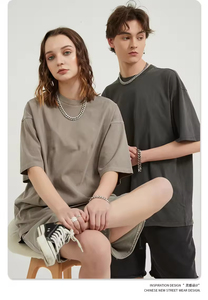 Camiseta de Hombre 2024, Estilo Hip Hop, 100% Algodón, Lavado Ácido, Talla Grande, Estilo Vintage, Tejida, en Oferta - Product Image 3