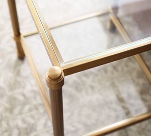 2-Tier Nightstands with Storage Shelves <strong>Slim</strong> Sofa <strong>Table</strong> Tempered Square Glass Side <strong>Table</strong> - Product Image 2