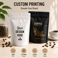 Sachet Doypack Personnalisé en Papier Kraft avec Fenêtre et Fermeture Zip, Emballage Alimentaire pour Grains de Café et Café Moulu