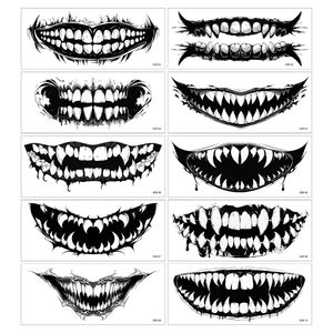 Halloween DIY Autocollants <span class=keywords><strong>D</strong></span>écoratifs Effrayant Lèvres Dents Faux Tatouages pour <span class=keywords><strong>Horreur</strong></span> Fête Maquillage Effrayant Visage/Corps <span class=keywords><strong>D</strong></span>écalcomanies - Product Image 5