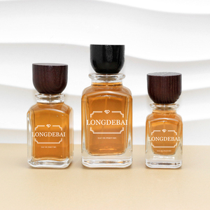 Luxury Clear Glass <b>Perfume</b> Bottles 30ml 50ml 100ml Square Eco-friendly Recyclable with Wooden Cap and Screen Printing - Product Image 5