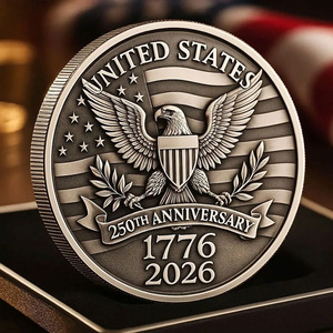 Amerikaanse 250-jarig jubileum herdenkingsmunt, Amerikaanse vlag, patriottische verzamelmunt, verguld souvenir, uitdagingsmunt met afbeelding van een witte-ekelaar - Product Image 6