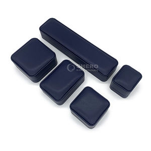 Cajas de Cuero PU Cepillado Personalizadas de Primera Calidad en Color Azul para Collares, Pulseras, Anillos, Pendientes y Joyería - Product Image 3