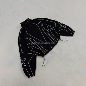 Custom Zip up <b>Jacket</b> Windbreaker Nylon Coat Adjustable Size Design High Quality 3m <b>Reflective</b> Stripe Windbreaker <b>Jacket</b> for <b>Men</b> - Product Image 1